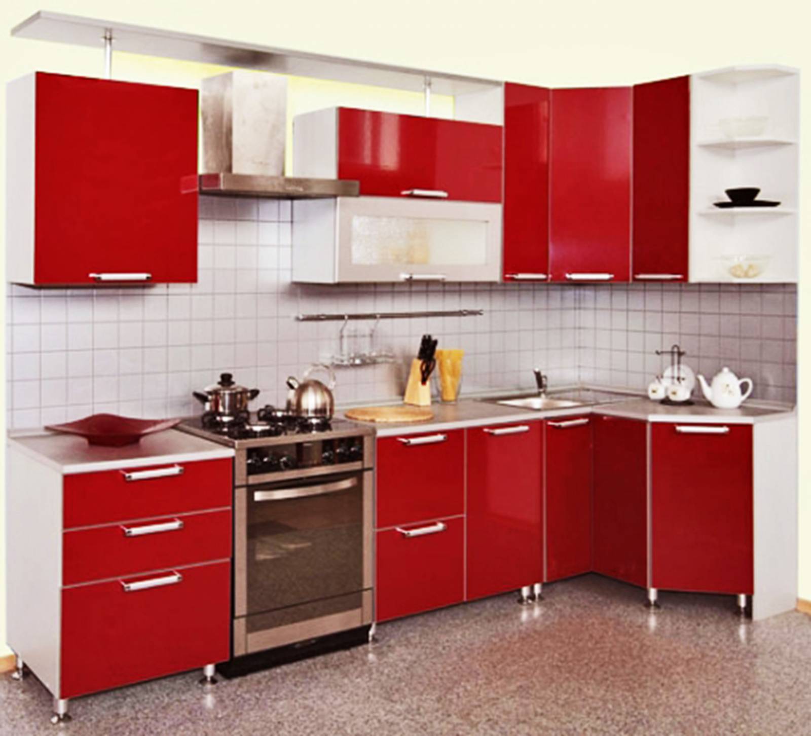 Кухни бордового цвета